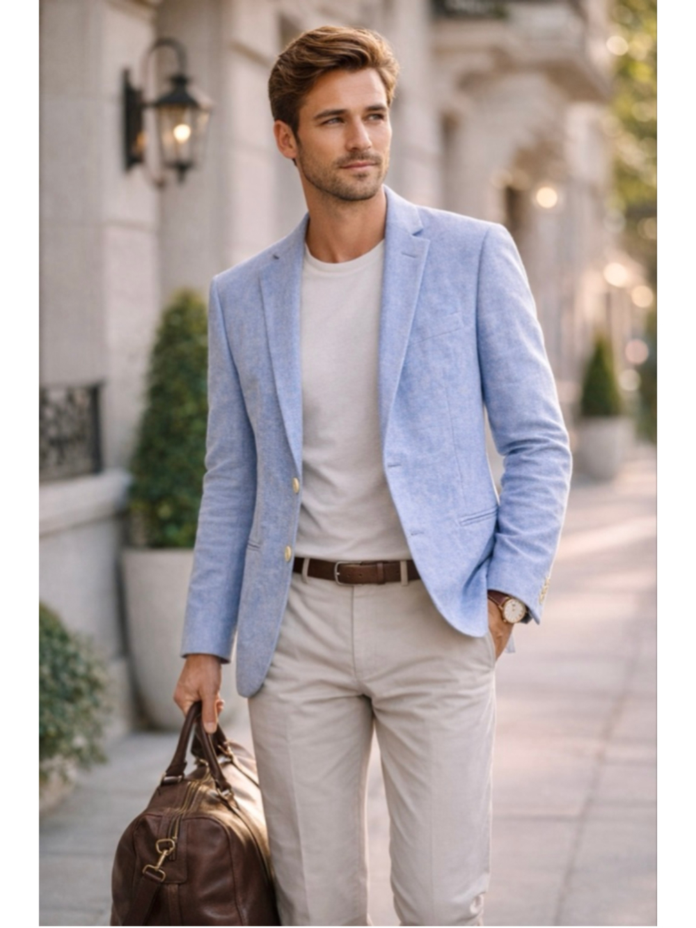 Scotch & Soda Blazer 46S Cotton Sport Coat Tailored European Summer Blue Casual